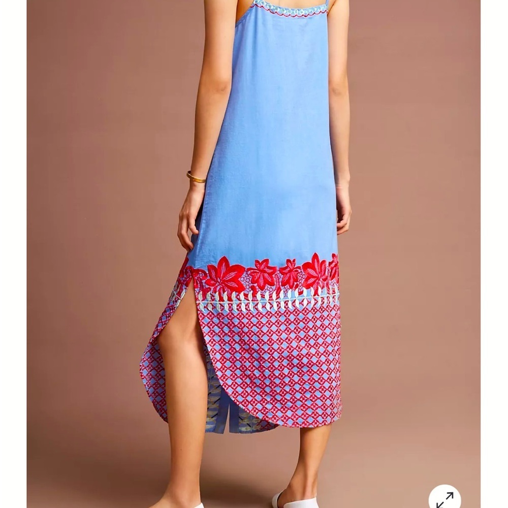 ANTHROPOLOGIE | Red Carter Palisades Embroidered Midi Dress Size M - Picture 2 of 13